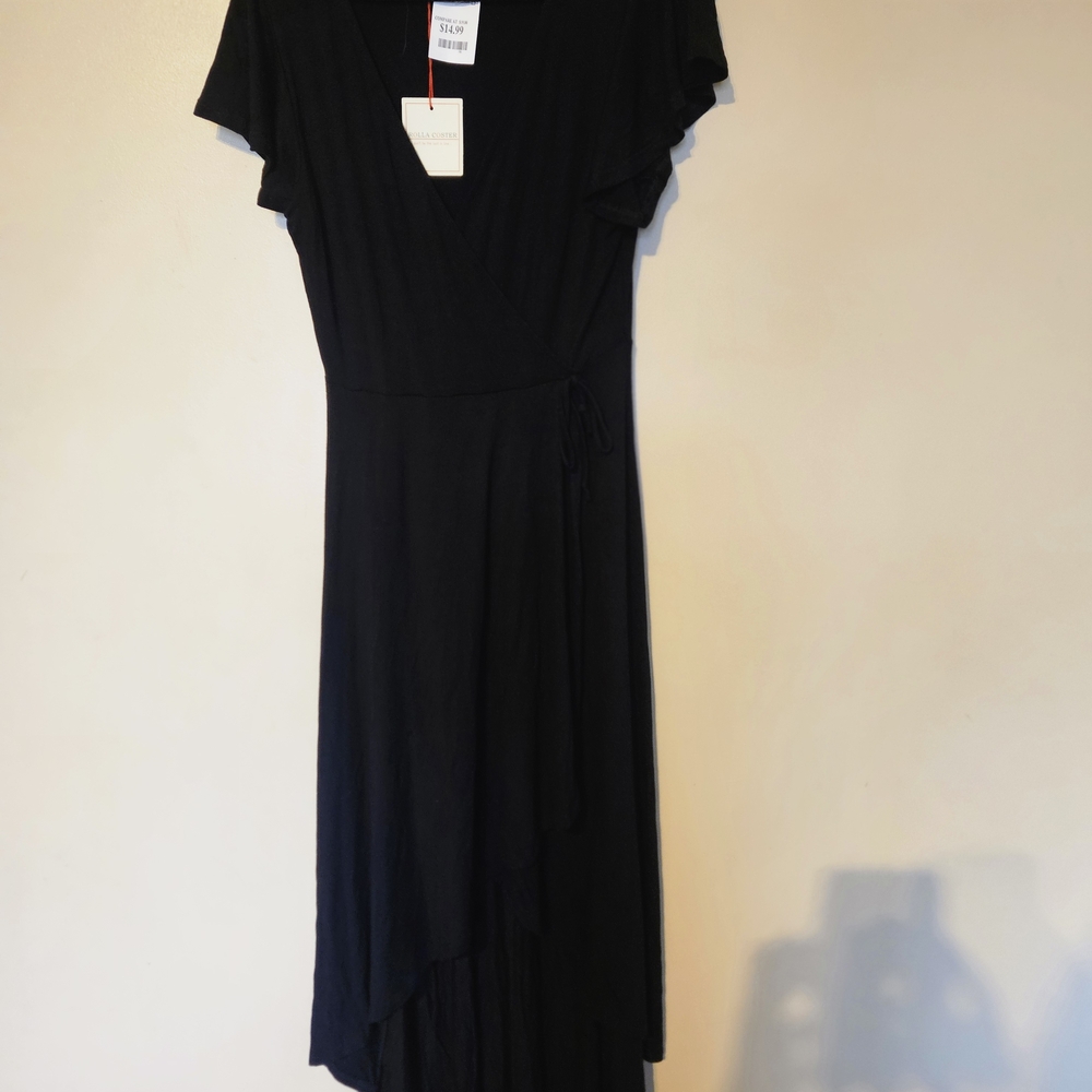 Rolla Coaster Black Faux Wrap Dress